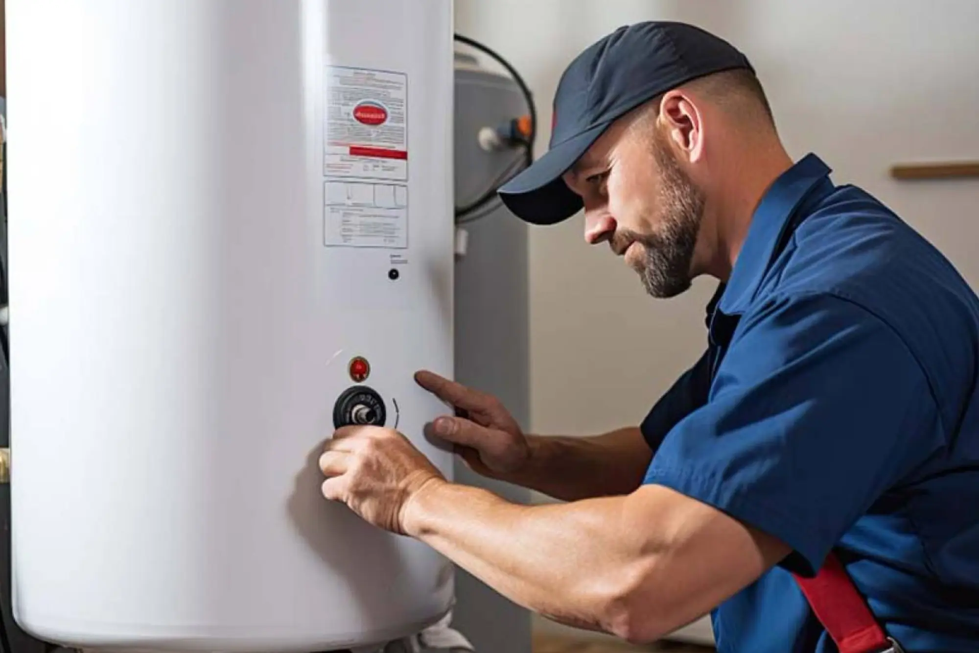 Técnico reparando terma en Lima